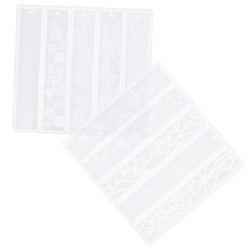Angoily 2 Stück Handgemachte Lesezeichen Silikonform Wiederverwendbare Gießform für Diy Lesezeichen Epoxidharz Herzdesigns für Bastelprojekte von Angoily