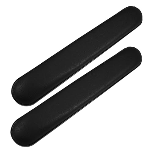 Angoily 2 Stück Handlaufzubehör handhaben Kissen Ersatzteil unterstützt breit Teile Armlehre Pads Armlehre Unterstützung Rollstuhlzubehör Fahren Ersatzzubehör für Rollstühle Leder Schwarz von Angoily