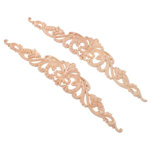 Angoily 2 Stück Holzornamente Holzschnitzerei Möbel Applikation Vintage Stil Leichte DIY Holzverzierung für Möbel Schrank Türdekoration im Europäischen Antik look von Angoily