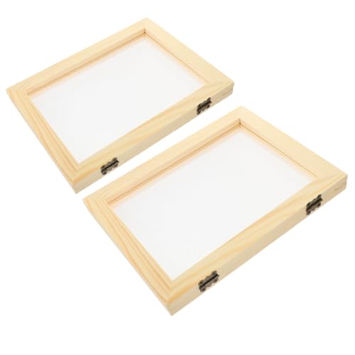 Angoily 2stücke Holzrahmen Mit Sieb Für Papierherstellung DIY-papierhandwerk Form Maschenholzrahmen Zur Papierherstellung Papier Machen Bildschirm Werkzeug Kompakt Und Wiederverwendbar von Angoily