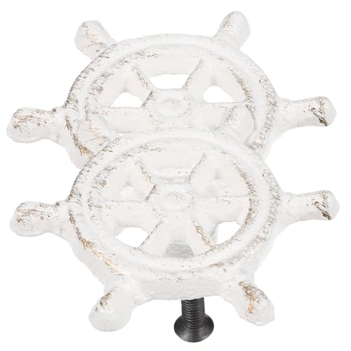 Angoily 2 Stück Kinderzimmer Schrankgriff aus Gusseisen in Maritimen Stil mit Schiffsruder Motiv Robuste Möbelknöpfe für Kleiderschränke Einfach zu Montieren Glatte von Angoily