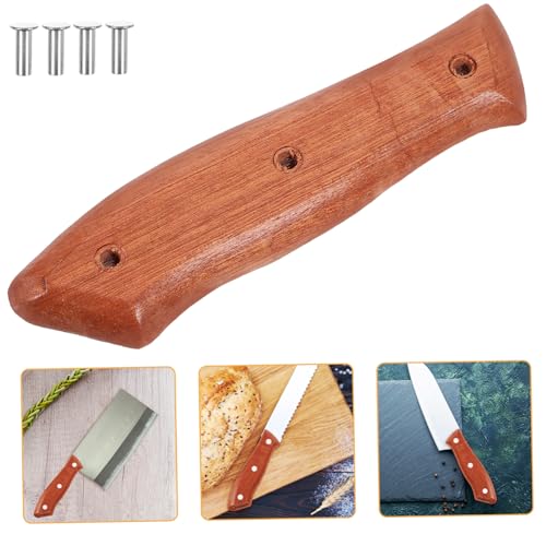 Angoily 2 Stück Messergriff aus Massivem Holz Teiliges mit Nieten Ergonomischer Cutter Handgriff Ersatzteil für Küchenmesser Komfortabel und Langlebig DIY Messergriff Zubehör von Angoily