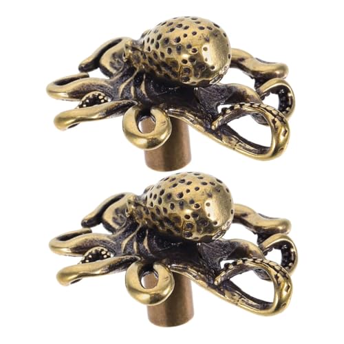 Angoily 2 Stück Messing Schubladenknöpfe Meeresbewohner Design Nautische Küchenschrankgriffe Vintage Türgriffe für Kommode Möbel Schrankgriffe von Angoily