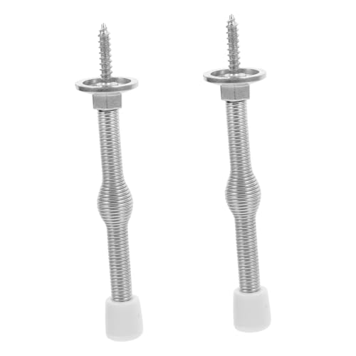 Angoily 2 Stück Moderner Feder Türstopper aus Nickel Verstellbarer Wand und Fußleisten Schutz Sicherer Türhalter für Wohn und Geschäftsräume Einfache Anbringung Geeignet für Schwere Türen von Angoily