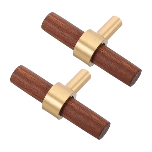 Angoily 2 Stück Modernes Schrankgriffe aus Zinklegierung mit Langem Holzgriff Ergonomisch Geformte Einloch wardrobe griffe Komfortabel und Elegant für Küchenschränke und Kleiderschränke von Angoily