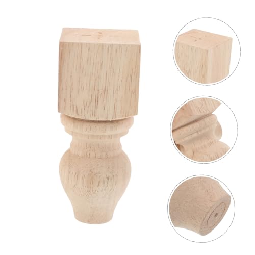 Angoily 2 Stück Möbelbeine Holzfüße Quadratisch Stabile Geschnitzte Sofafuß Ersatzbeine für DIY Sofas Tische Kommoden Betten und Einfach zu Montieren von Angoily