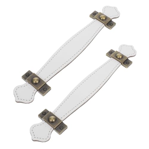 Angoily 2 Stück PU Kunstledergriffe aus Zinklegierung und PU Kunstleder Vielseitige Schubladengriffe für Küche Kommode Kleiderschrank und Koffer Einfache Montage Modernes Vintage Design von Angoily