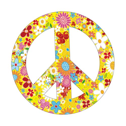 Angoily 2 Stück Peace Symbol Aufkleber Bunt Selbstklebend Haltbare Friedenszeichen Sticker für Auto Laptop Fenster Wetterfeste DIY Dekoration Zubehör von Angoily