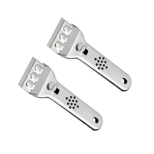 Angoily 2 Stück Teiliges Edelstahl Reinigungsschaber mit Rutschfestem Griff Kompakt und Vielseitig für Boden Fliesen und Haushalt Präzises Entfernen von Schmutz und Kleberesten Rostfrei von Angoily