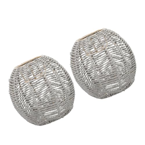Angoily 2 Stück Teiliges Lampenschirm Handgefertigt Imitation Rattan Pendelleuchte Deckenlampe Vielseitig für Wohnzimmer Schlafzimmer Bauernhaus stil Warmes Licht Angoily 2 Stück Teiliges Lampenschirm Handgefertigt Imitation Rattan Pendelleuchte Deckenlampe Vielseitig für Wohnzimmer Schlafzimmer Bauernhaus stil Warmes Licht von Angoily