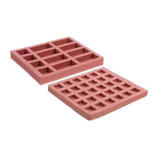 Angoily 2 Stück Teiliges Miniatur-rotziegel-silikonform- Wiederverwendbar Präzise Mini-mauerstein-Moulds für Sandtisch Puppenhaus-DIY Gartenlandschaft und Betonpfadgestaltung von Angoily
