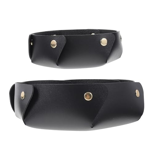 Angoily 2 Stück Teiliges PU Leder Aufbewahrungsbox Set für Eingangsbereich Stilvolle Schlüsselschalen und Desktop Organizer Leichte und Pflegeleichte Aufbewahrungslösungen Schwarz von Angoily