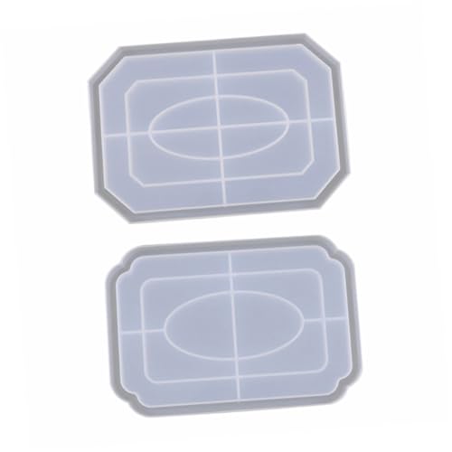 Angoily 2 Stück Teiliges Resin Craft Silikonform Achteckige DIY Tablett Gießform für Snacks Obst Aufbewahrung Leicht Entformbar Glatte Oberfläche Individuell Gestaltbar mit Trockenblumen von Angoily