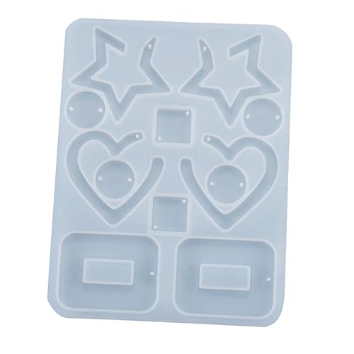 Angoily 2 Stück Teiliges Silikonform DIY Ohrschmuck Herstellen Flexible Epoxidharz Anhängerformen in Herz Stern design Leicht zu Reinigen Langlebig und Vielseitig für Kreative Bastelideen von Angoily
