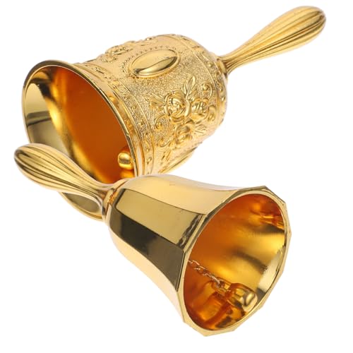 Angoily 2 Stück Vintage Handglocke Polierte Messingglocken für Restaurant Bar Schule Dekorative Tischglocken mit Ergonomischem Griff Vielseitig Alarm Service oder Teeglocke Nutzbar Angoily 2 Stück Vintage Handglocke Polierte Messingglocken für Restaurant Bar Schule Dekorative Tischglocken mit Ergonomischem Griff Vielseitig Alarm Service oder Teeglocke Nutzbar von Angoily