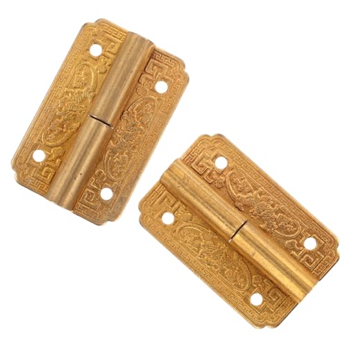 Angoily 2 Stück Vintage Messing Scharniere für Holzkisten Schmuckkästen Möbelbeschläge Chinesisches Design Einfache Montage Angoily 2 Stück Vintage Messing Scharniere für Holzkisten Schmuckkästen Möbelbeschläge Chinesisches Design Einfache Montage von Angoily
