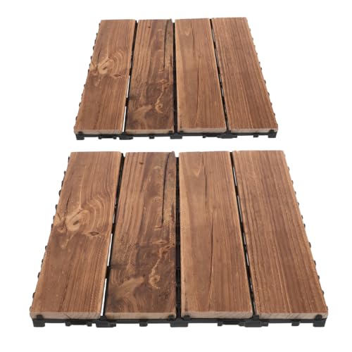 Angoily 2 Stück Wasserdichte Holzfliesen für Außenbereich für Terrasse Garten und Poolbereich Karbonsiertem Braun Angoily 2 Stück Wasserdichte Holzfliesen für Außenbereich für Terrasse Garten und Poolbereich Karbonsiertem Braun von Angoily