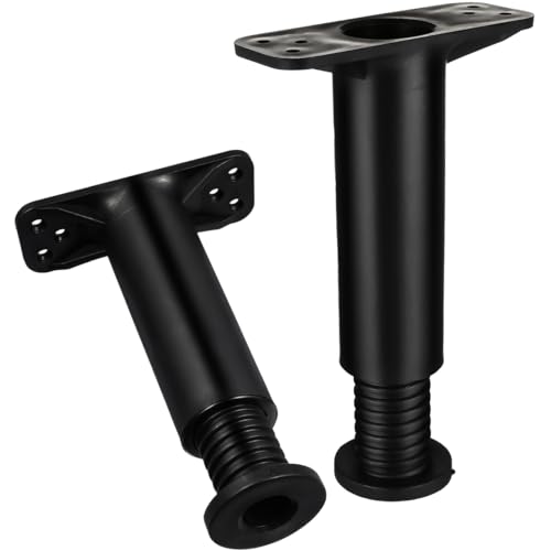 Angoily 2 Stück Möbelfüße Höhenverstellbar mit Sockel, 13-22 cm verstellbare Höhe Mittelstütze Bein Bett Mitte Lamelle Schwere Stützbein Stahl Möbelfuß für Bett Rahmen Sofa Möbel von Angoily