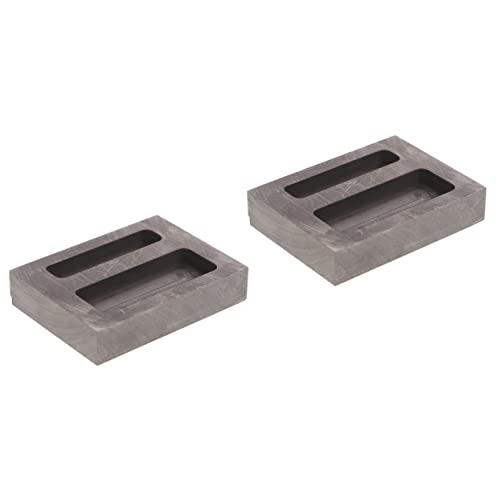 Angoily 2 Stücke Graphit Barren Form 2 Löcher Casting Gold Aluminium Kupfer Metall Casting Molding von Angoily