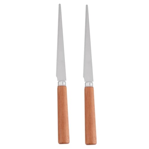 Angoily 2 Stücke Reparaturmesser aus Ton Werkzeug zum Schneiden von Ton Klinge Töpfermesser Modellieren Keramik Messer keramikmesser Putzen für Töpferwaren Kunstwerkzeug Holz Brown von Angoily