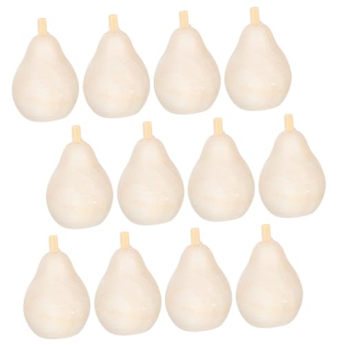 Angoily 20 Stück Teiliges DIY Holz Obst Unbemalte Holzfrüchte zum Bemalen Glatte Oberfläche Kinderfreundlich Kreative Bastelprojekte zur Feinmotorik und Vorstellungskraft von Angoily
