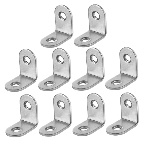 Angoily 20 Stück Teiliges Dickes Winkelprofil mit Teiligem Schrauben Silberfarbene Metallwinkel für Möbelbefestigung und Heimgebrauch von Angoily
