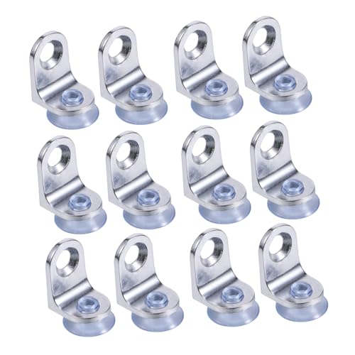 Angoily 20 Stück Teiliges Glass Mounting Bracket mit Starken Saugnäpfen und Korrosionsbeständigem Legierungsblech Vielseitiger Kabinett Regalhalter für Glasböden Einfache Montage von Angoily