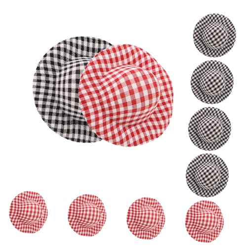 Angoily 20 Stück Teiliges Miniatur Plaid Hüte Kleine Stoff Hüte für Puppen Weiche Leichte Mini Dekorationshüte Vielseitig für Bastelprojekte Party Geburtstagsdeko von Angoily