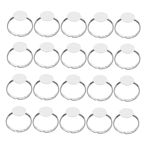 Angoily 20 Stück Teiliges Verstellbare Metallringe zum Schmuckbasteln Ringrohlinge mit Rundem Pad Flexible für DIY Resin und Handwerksprojekte Silberfarbene Schmuckhalter für Erwachsene Angoily 20 Stück Teiliges Verstellbare Metallringe zum Schmuckbasteln Ringrohlinge mit Rundem Pad Flexible für DIY Resin und Handwerksprojekte Silberfarbene Schmuckhalter für Erwachsene von Angoily