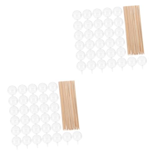 Angoily 200 Stck. Teiliges Transparente Trüffelbecher mit Stäbchen Schokoladenhalter für DIY Blumenstrauß Süßigkeitenverpackung für Valentinstag Muttertag Geburtstagsfeiern von Angoily