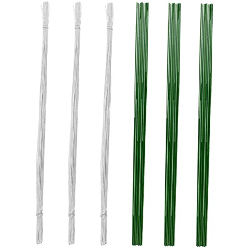 Angoily 200 Stück Künstliche Papierrosenstiele Drahtgrün Weiß Flexible Stängel für DIY Blumenarrangements Dekorative Blumenäste Handgefertigte Bastelmaterialien von Angoily
