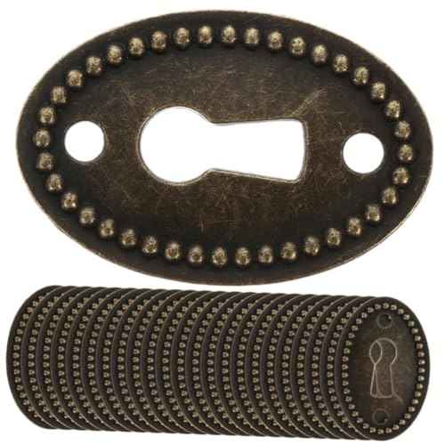 Angoily 24 Stück Teiliges Antike Ovalförmige Schlüsselloch abdeckplatten aus Zinklegierung Dekorative Möbeleinsätze für Kommoden Schränke und Vintage Möbelornamente Robust und Elegant von Angoily
