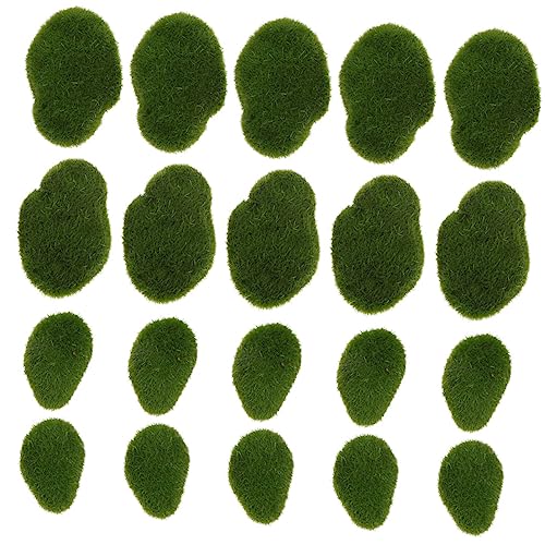 Angoily 24 Stück künstlicher Moosstein Simulation Topf falsches Moos künstliche Moosfelsen Moossteine für Pflanzgefäße imitierter Moosstein lebensechter moosiger Stein Schaum Green von Angoily
