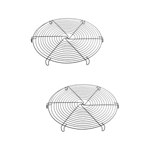 Angoily Kuchen 2Er-Pack Kuchenkühlregale 12 Zoll Runde Kühlregale Zum Kochen Und Backen Edelstahl-Dampfgarer Einmachregal Kreisdraht-Kühlregal Für Heißluftfritteuse Instapot Kuchenformen von Angoily