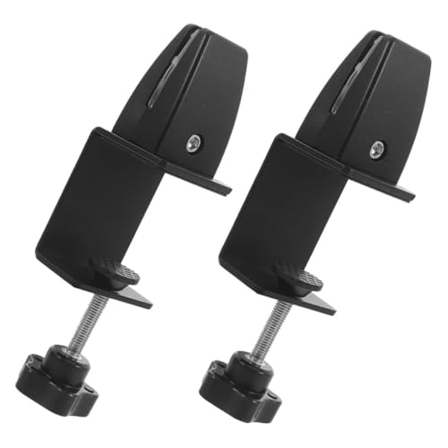Angoily 2Stücke Tischklemmendisplay aus Clip Halter für Schreibtischtrennwände Flexibler Bildschirmständer Schwarzes Design für Büro von Angoily