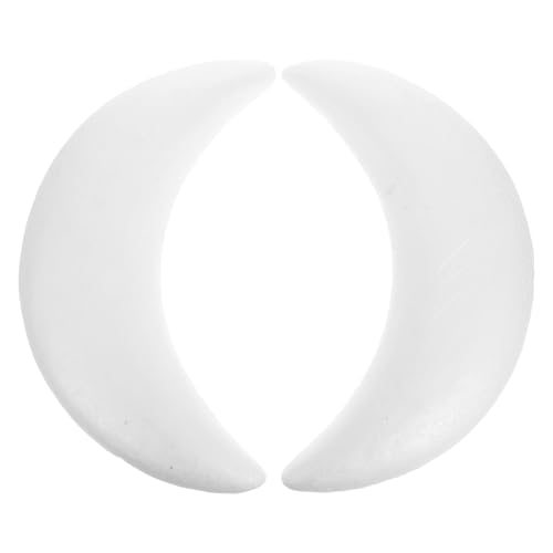 Angoily 2pcs DIY Mondform Geformte Polystyrolschaumkugeln Für Eid Mubarak Crafting Und Kinderkunstprojekte Weiße Schaumformen Für Party- Und Urlaubsdekorationen von Angoily