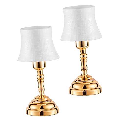 Angoily 2st Mini Helle Schreibtischlampe Mini-puppenhaus Miniatur-hausmöbel Spielzeuge Miniatur-tischlampen Batterie Schreibtischlampe Puppenhauslicht Led Kind Aluminiumlegierung Mini-uhr von Angoily