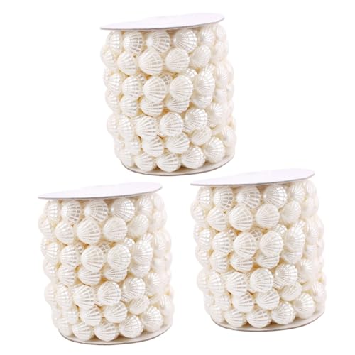Angoily 3 Rollen Imitation Muschelperlen Vorhang Lange Dekoration für Hochzeiten und DIY Schmuckprojekte Raumgestaltung und Stilvolle Anlässe von Angoily