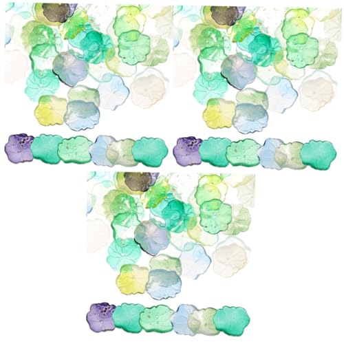 Angoily 3 Sätze Künstliche Schwebende Lotusblätter Bunte Acrylblätter Für Teich Deko DIY Basteln Fotorequisiten Gartendekoration 50 Stück * 3 von Angoily