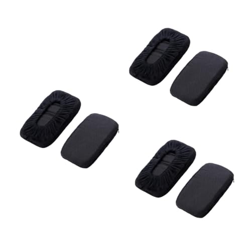 Angoily 3 Sätze Memory Foam Armlehnenpolster Für Stühle Elastische Abdeckung Ellenbogenstütze Für Büro Und Zuhause Schwarz 2 Stücke * 3 von Angoily