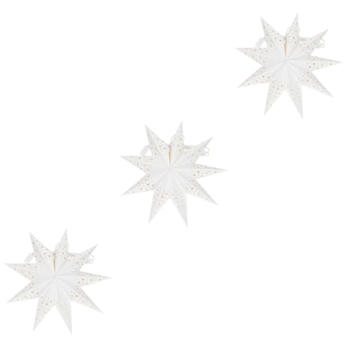 Angoily 3 Stk Leuchter Weihnachtsstern-Deckenleuchte Sternlaternen aus weißem Papier pentagram hängelampe stern deckenleuchte Weihnachtsdekorationen hängende Lampendekoration Partyzubehör von Angoily
