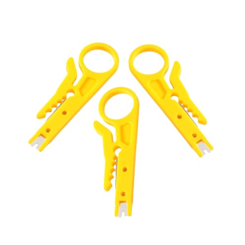Angoily 3 Stück Abisoliermesser abisolierzange elektrowerkzeug DIY-Werkzeug Mini Abisolierwerkzeug Kabelschneider Clipper Crimpen praktische Drahtschneider Mini-Kabelabisolierer Yellow von Angoily