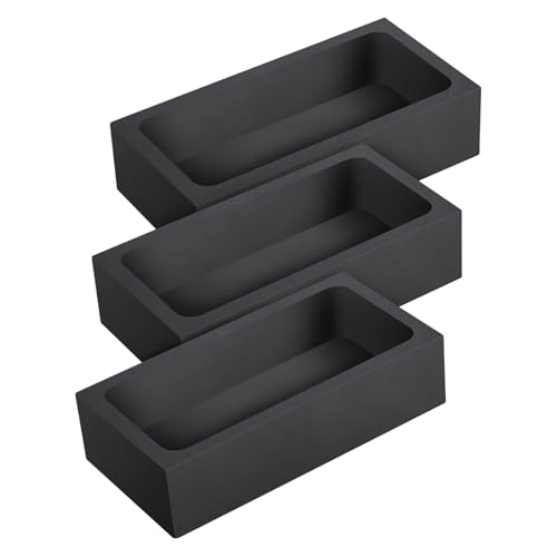 Angoily 3 Stück Graphit Schmelzform Hitzebeständige Graphit Schmelztiegel für Metallgießen Geeignet für Ölindustrie für Schmuckherstellung und Metallbarren von Angoily