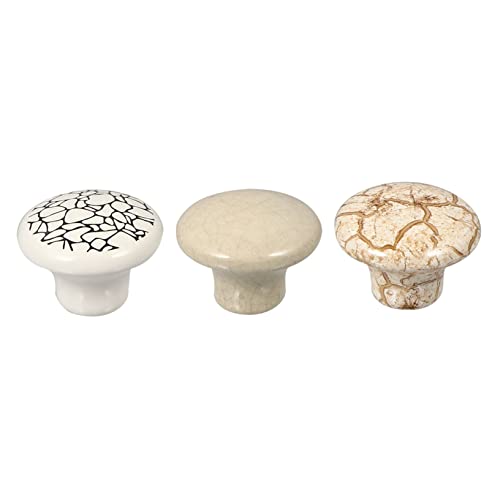 Angoily 3 Stück Keramik Türgriff Pilzform Einzelloch Möbelknopf Crackle Muster Marmor Optik Runde Griffe für Schränke Kommoden Wohnzimmer Küche Angoily 3 Stück Keramik Türgriff Pilzform Einzelloch Möbelknopf Crackle Muster Marmor Optik Runde Griffe für Schränke Kommoden Wohnzimmer Küche von Angoily