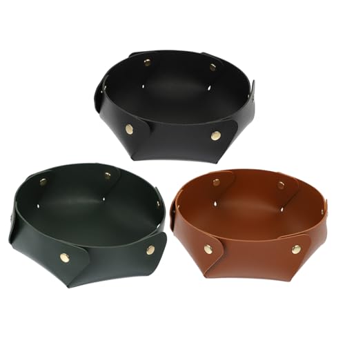 Angoily 3 Stück Nordisches Teiliges Desktop Aufbewahrungstablett aus PU Leder Großes Entryway Schlüssel Organizer in Schwarz Braun und Dunkelgrün Robustes Design Kratzfeste Oberfläche Angoily 3 Stück Nordisches Teiliges Desktop Aufbewahrungstablett aus PU Leder Großes Entryway Schlüssel Organizer in Schwarz Braun und Dunkelgrün Robustes Design Kratzfeste Oberfläche von Angoily