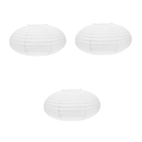 Angoily 3 Stück Papierlaternen falten hängende Papierlaterne Faltbare Papierlampe Lampenschirm aus Papierlaterne Grün deko wandlampe große Papierlaternen faltbare Papierlaternen Eisen Weiß von Angoily