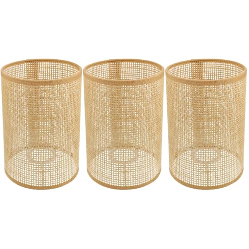 Angoily 3 Stück Rattan Trommel Lampenschirm Ersatz E27/E14 Kronleuchter Lampenschirm Natürliche Gewebte Zylinder Lichtabdeckung Tischlampenabdeckung Für Kronleuchter Stehtischlampen Angoily 3 Stück Rattan Trommel Lampenschirm Ersatz E27/E14 Kronleuchter Lampenschirm Natürliche Gewebte Zylinder Lichtabdeckung Tischlampenabdeckung Für Kronleuchter Stehtischlampen von Angoily
