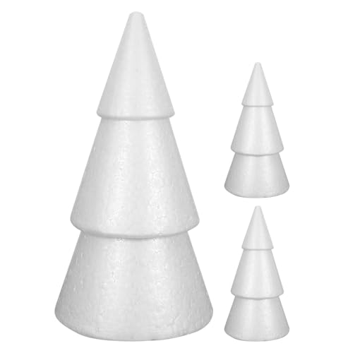 Angoily 3 Stück Schaumstoffkegel für Heimwerker, Kunst und Handwerk – weiße Polystyrol-Schaumkegel, Weihnachtsbaum-Bastelbedarf für Heimwerkerprojekte, Weihnachtsbaum-Tischdekoration Angoily 3 Stück Schaumstoffkegel für Heimwerker, Kunst und Handwerk – weiße Polystyrol-Schaumkegel, Weihnachtsbaum-Bastelbedarf für Heimwerkerprojekte, Weihnachtsbaum-Tischdekoration von Angoily