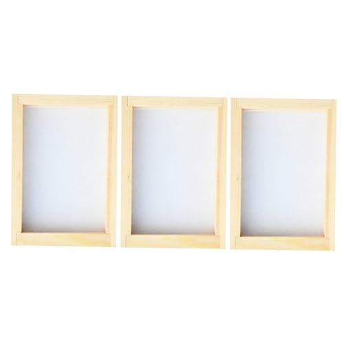 Angoily 3 Stück Teiliges Handgemachter Papierrahmen Holz DIY Bastel für Papierherstellung und Kreative Kunstprojekte von Angoily