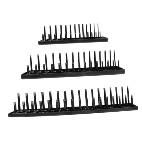 Angoily 3 Stück Teiliges Socket Organizer Tray aus Robustem Kunststoff Metric Socket Holder mit Extra Großer Basis für Stabilen Halt Passend für Steckschlüssel für Flache und Tiefe Angoily 3 Stück Teiliges Socket Organizer Tray aus Robustem Kunststoff Metric Socket Holder mit Extra Großer Basis für Stabilen Halt Passend für Steckschlüssel für Flache und Tiefe von Angoily